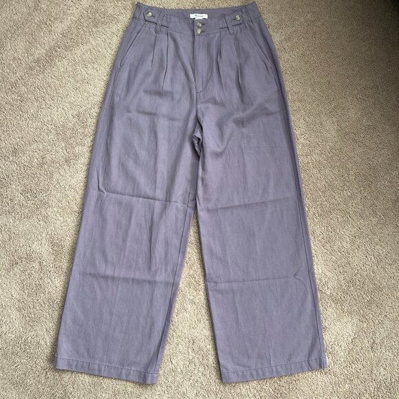 Madewell Pants Women 4 Purple The Harlow Wide-leg Trouser Pleated Career Capsule